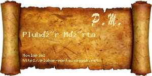 Pluhár Márta névjegykártya